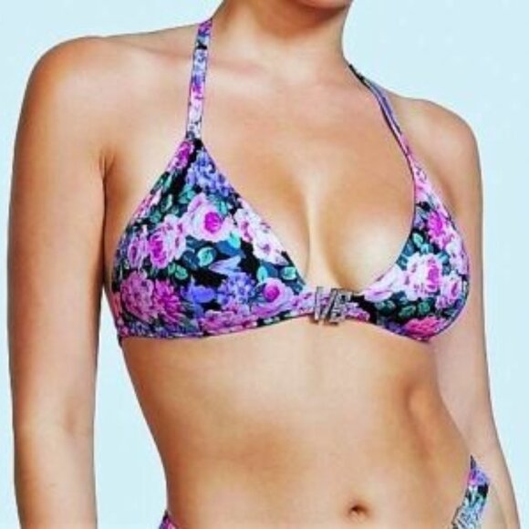 VICTORIA SECRET Swim VS Shine Logo Bikini Top SMALL 32C 32D 34AA 34A 34B $44 - Picture 2 of 8